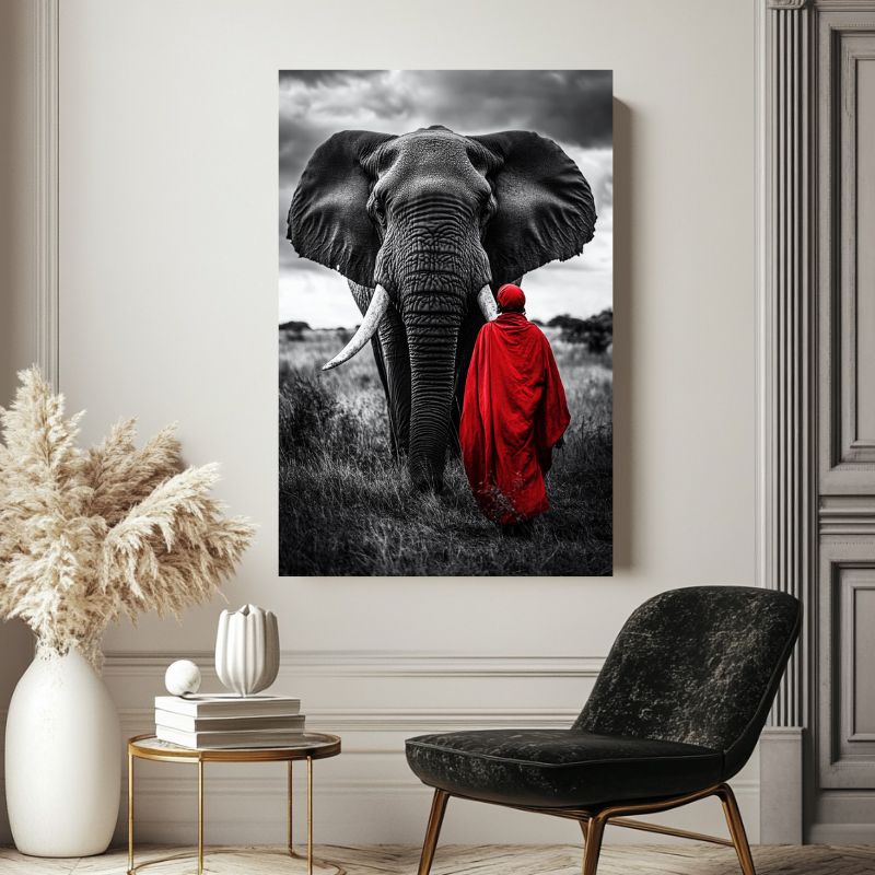 Wandbild Elefant Masai-Wächter