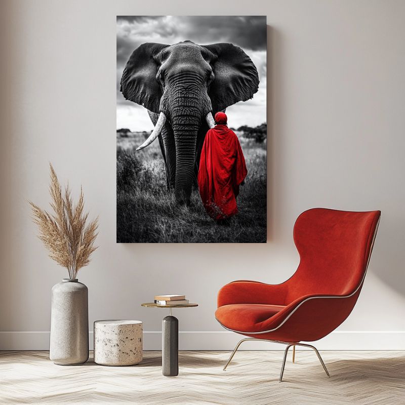Wandbild Elefant Masai-Wächter