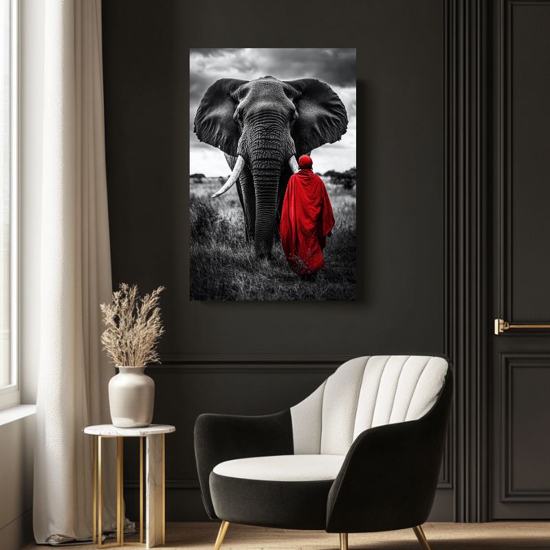 Wandbild Elefant Masai-Wächter