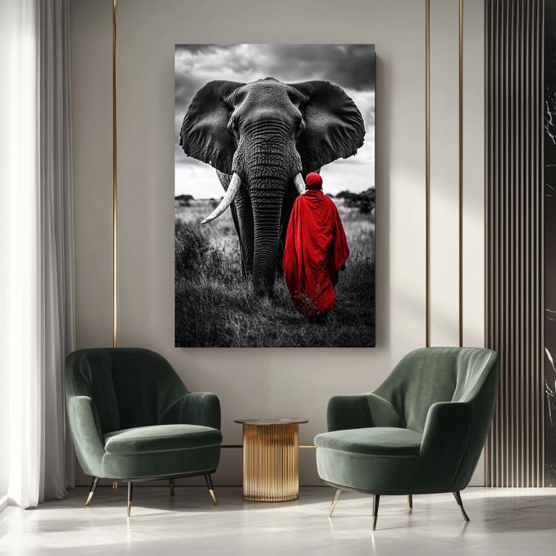 Wandbild Elefant Masai-Wächter