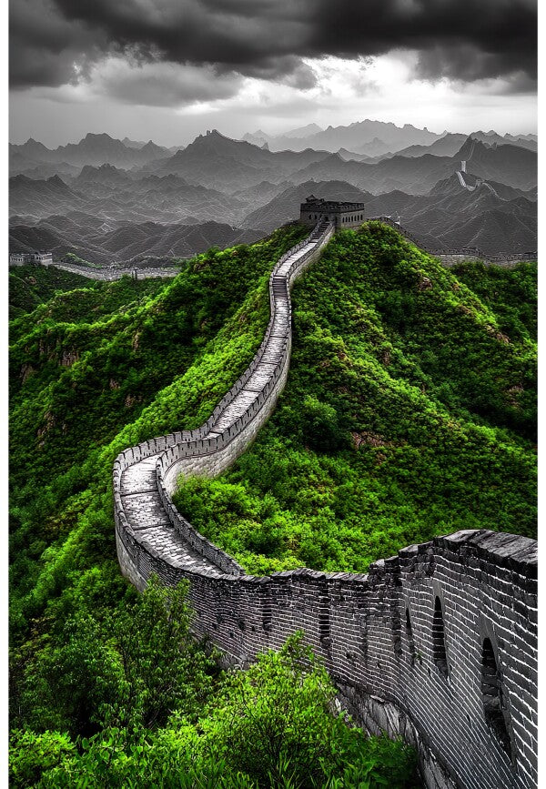 Wandbild Grün Chinesische Mauer