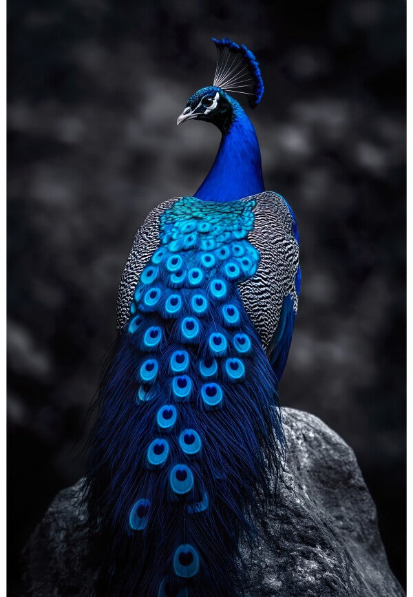 Wandbild Blau Königlicher Pfau