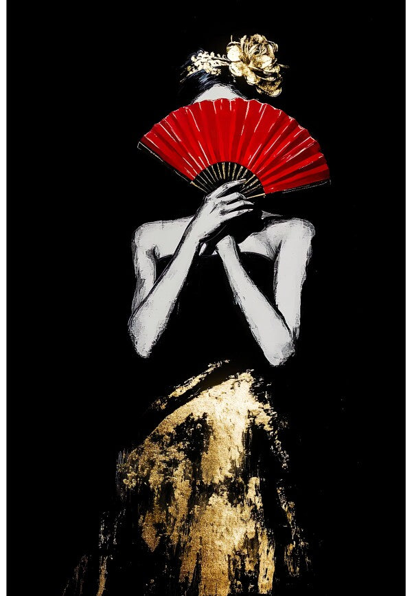 Wandbild Wohnzimmer Roter Fächer