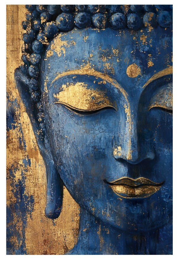 Wandbild Wohnzimmer Blauer Buddha