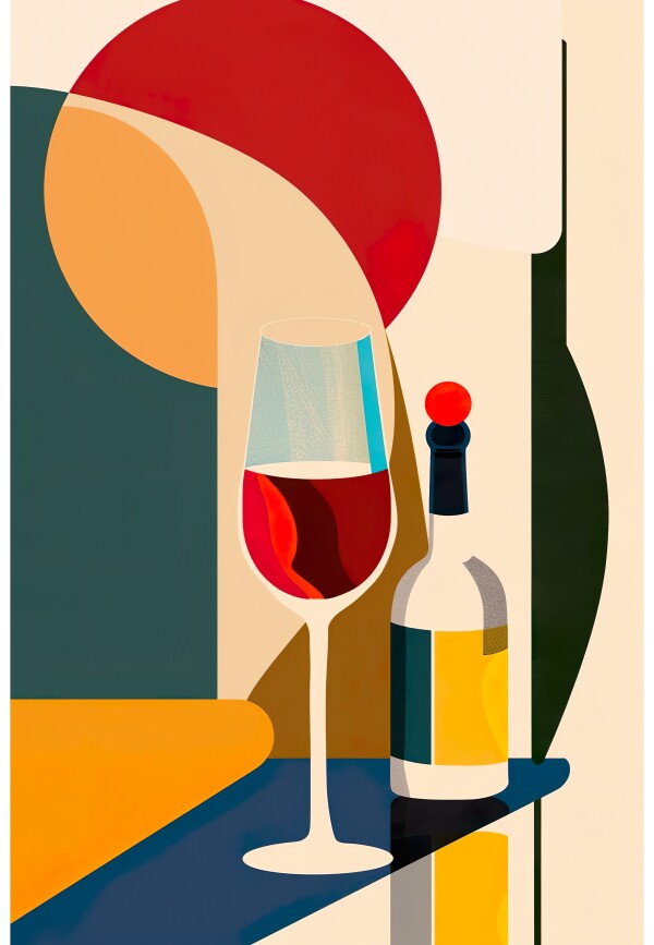 Wandbild Abstrakt Geometrischer Wein