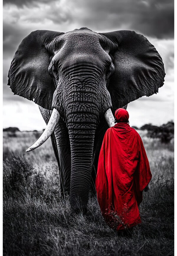 Wandbild Elefant Masai-Wächter