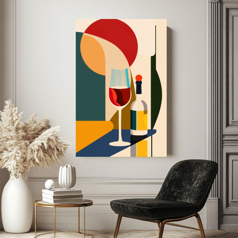 Wandbild Abstrakt Geometrischer Wein