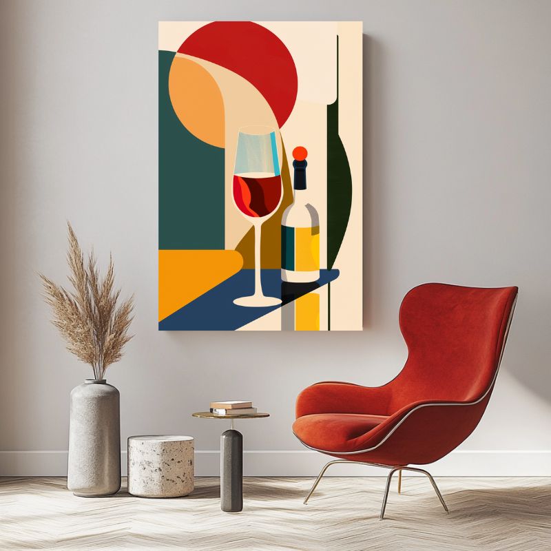 Wandbild Abstrakt Geometrischer Wein
