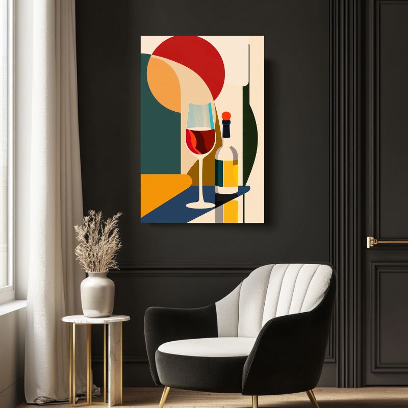 Wandbild Abstrakt Geometrischer Wein