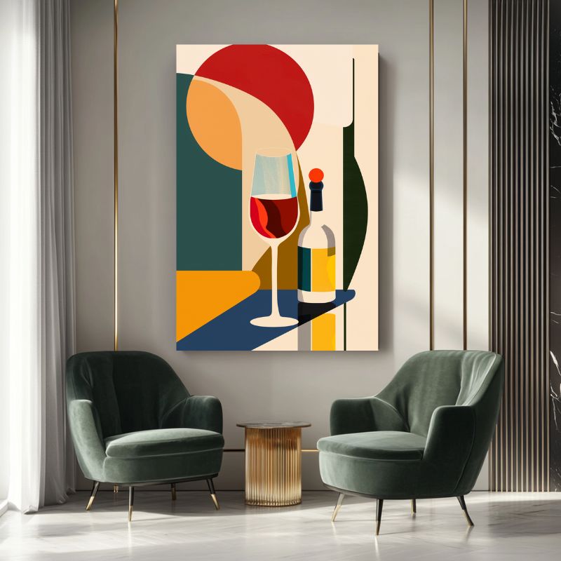 Wandbild Abstrakt Geometrischer Wein