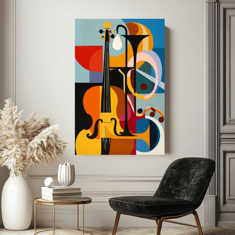 Wandbild Abstrakt Kubistischer Jazz