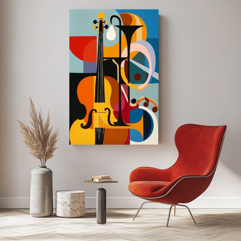 Wandbild Abstrakt Kubistischer Jazz