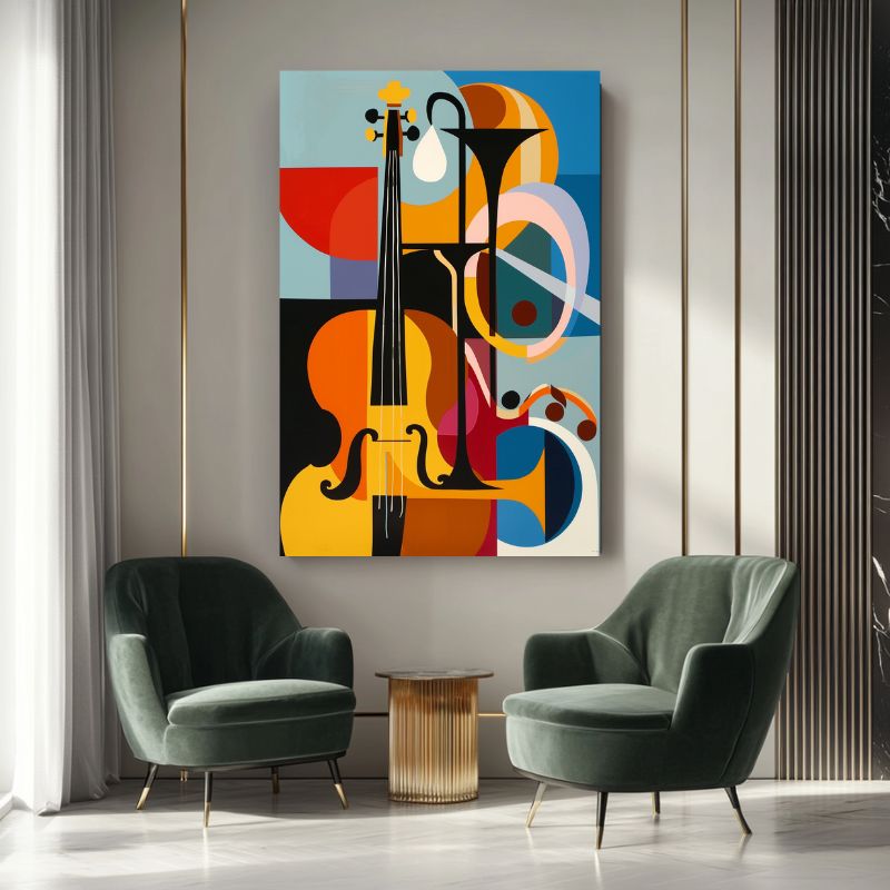 Wandbild Abstrakt Kubistischer Jazz