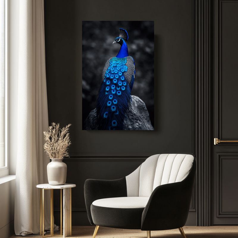 Wandbild Blau Königlicher Pfau
