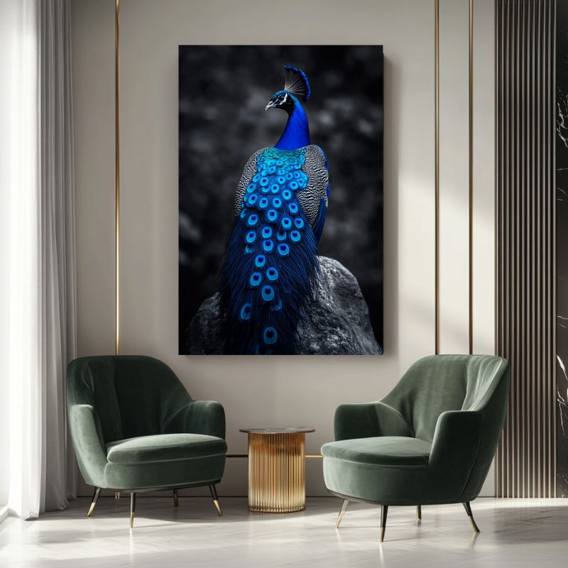 Wandbild Blau Königlicher Pfau