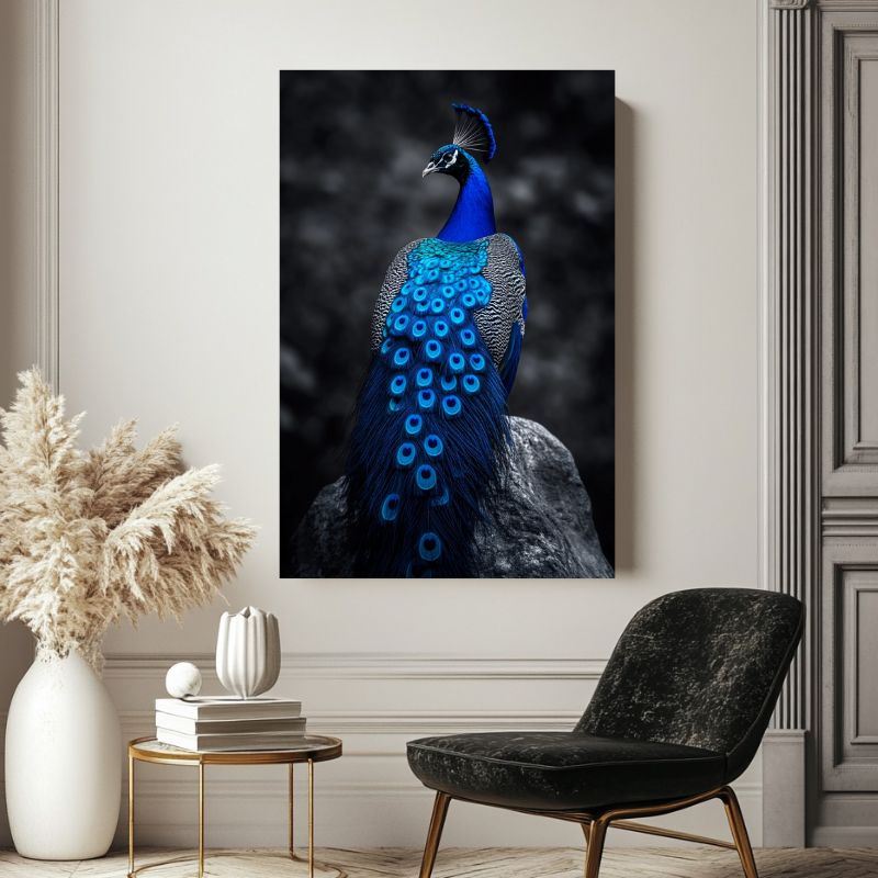 Wandbild Blau Königlicher Pfau