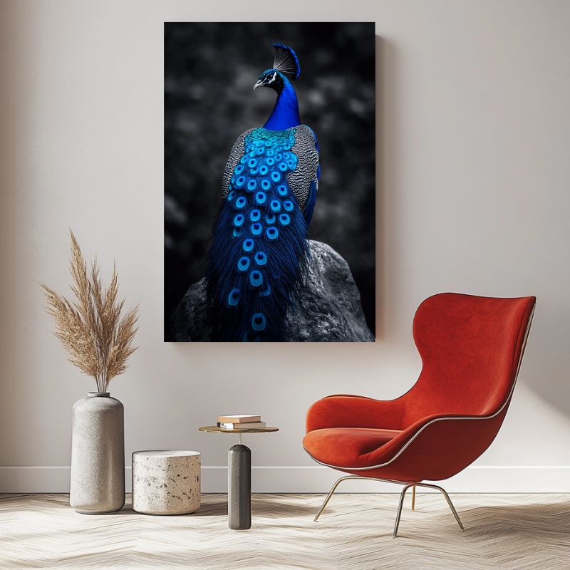 Wandbild Blau Königlicher Pfau