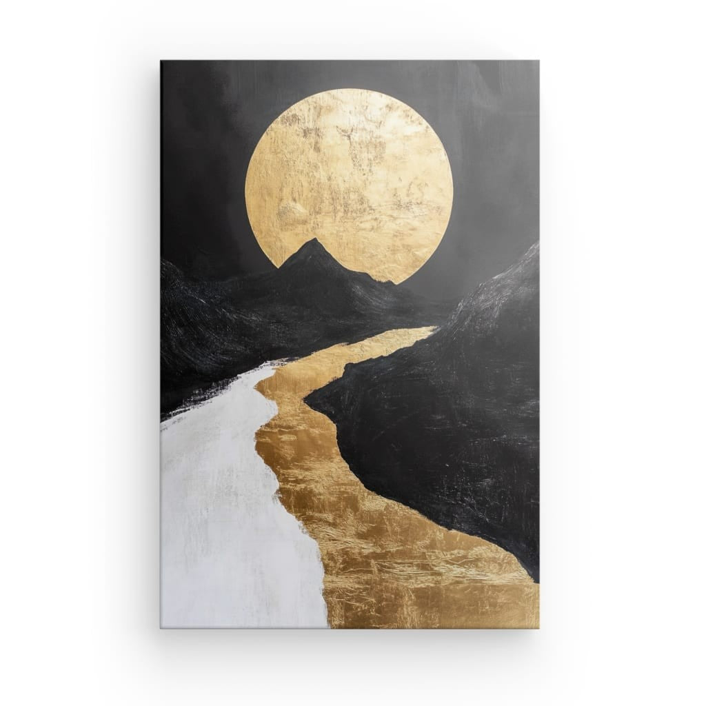 Wandbild Modern Goldener Mond