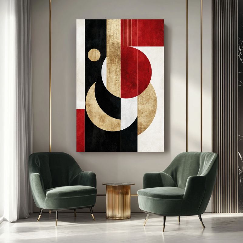 Wandbild Wohnzimmer Abstrakt Rot