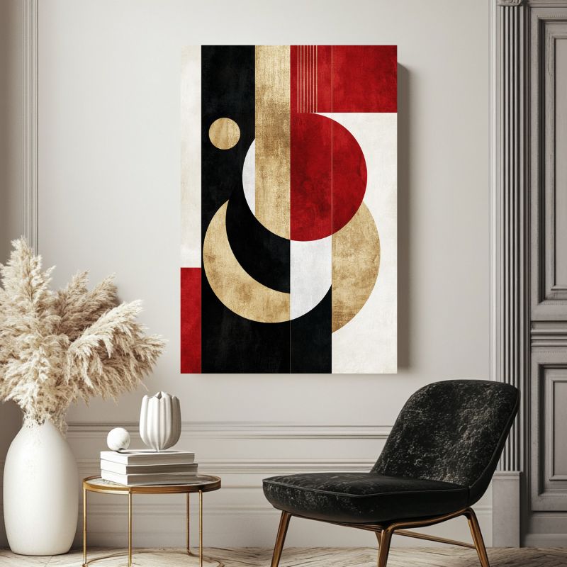 Wandbild Wohnzimmer Abstrakt Rot