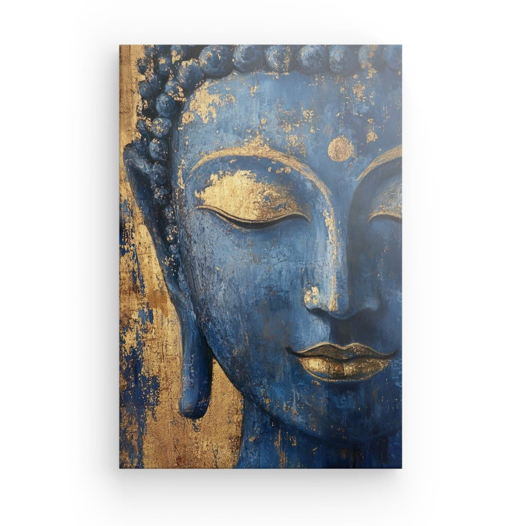 Wandbild Wohnzimmer Blauer Buddha