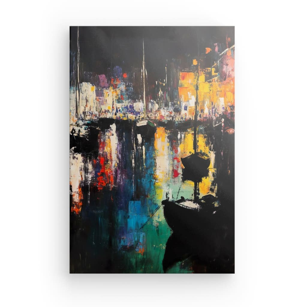 Wandbild Wohnzimmer Nächtlicher Hafen