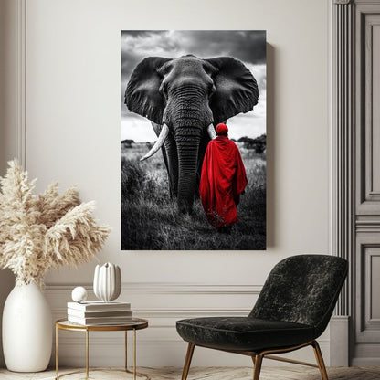 Wandbild Elefant Masai-Wächter
