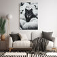Wolf unter Schafen Wandbild Schwarz-Weiß