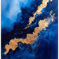 Wandbild Blau Goldener Fluss