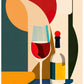 Wandbild Abstrakt Geometrischer Wein