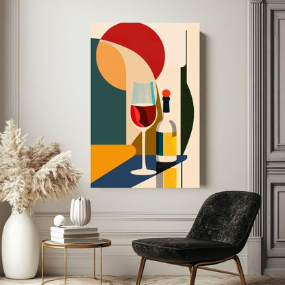 Wandbild Abstrakt Geometrischer Wein