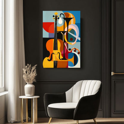 Wandbild Abstrakt Kubistischer Jazz