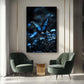 Wandbild Blau Leuchtender Schmetterling