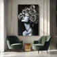 Wandbild Modern Silberne Rosen